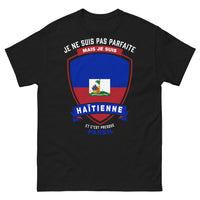 Thumbnail for T-shirt Haïtienne noir - Je ne suis pas parfaite mais je suis Haïtienne