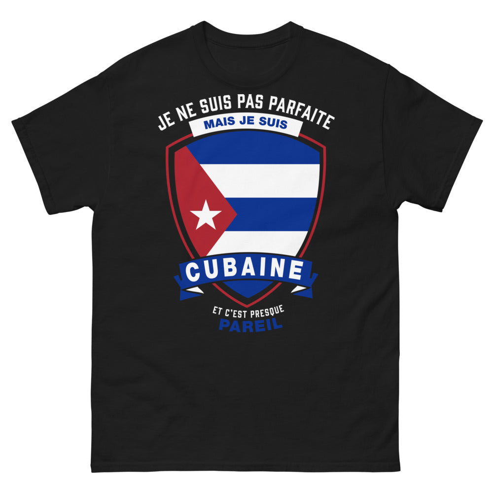 T-shirt Cubanisme noir face - Je ne suis pas parfaite mais je suis Cubaine
