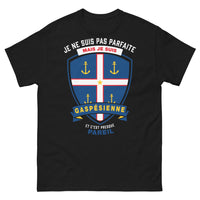 Thumbnail for T-shirt Gaspésie noir - Je ne suis pas parfaite mais je suis gaspésienne