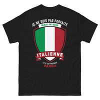 Thumbnail for T-shirt Italienne noir - Je ne suis pas parfaite mais je suis Italienne
