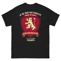 Thumbnail for T-shirt Aveyronnaise noir - Je ne suis pas parfaite mais je suis Aveyronnaise