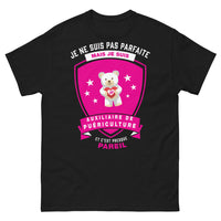 Thumbnail for T-shirt auxiliaire de puériculture noir - Pas parfaite, juste passionnée puériculture