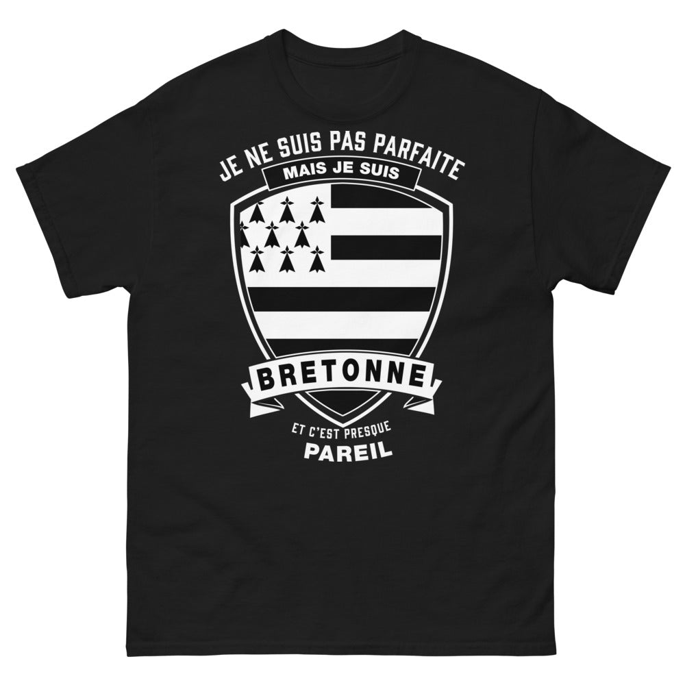 T-shirt Bretagne noir - Je ne suis pas parfaite mais je suis bretonne
