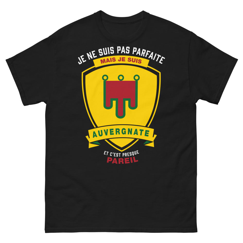 T-shirt Auvergne noir - Je ne suis pas parfaite, mais je suis Auvergnate