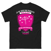 Thumbnail for T-shirt aide-soignante noir - Je ne suis pas parfaite