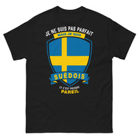 Thumbnail for T-shirt Suédois noir - Je ne suis pas parfait mais je suis Suédois