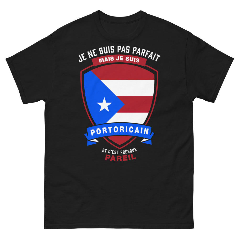 T-shirt Portoricain noir - je ne suis pas parfait