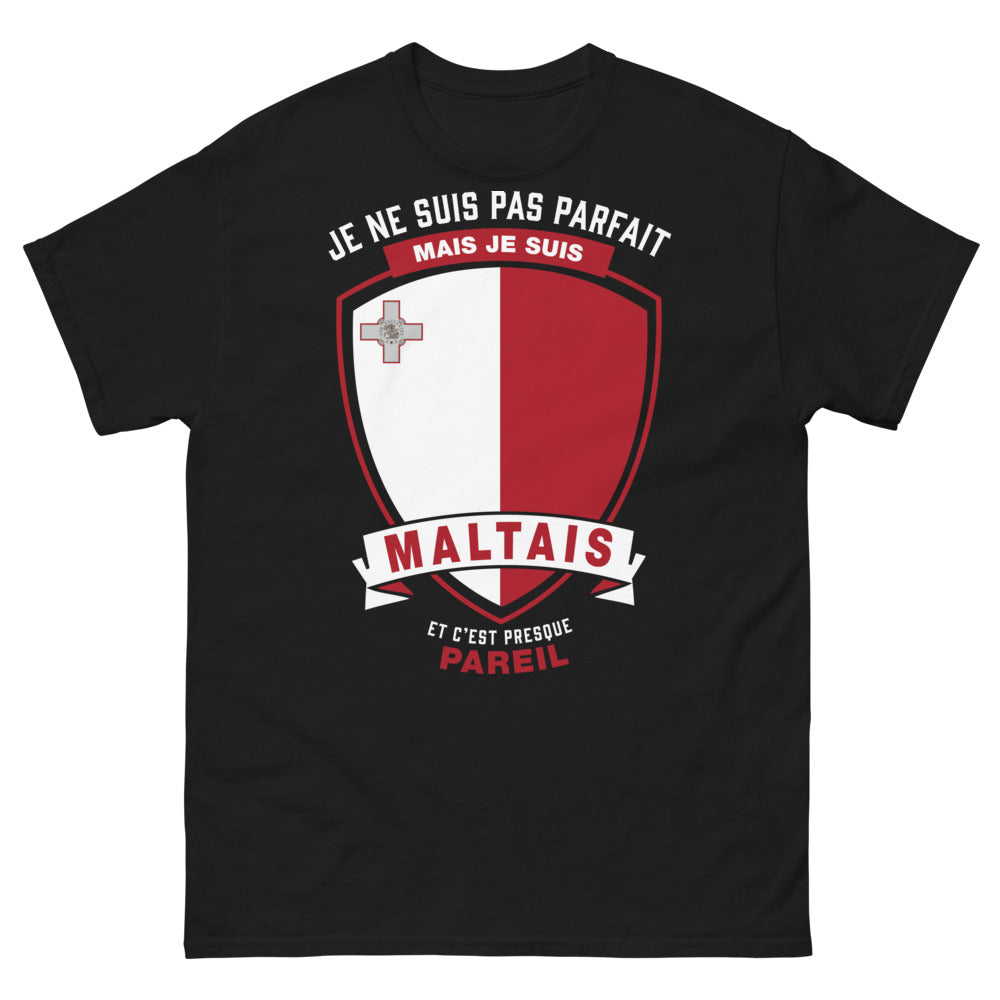 T-shirt Maltais noir - je ne suis pas parfait, mais presque pareil