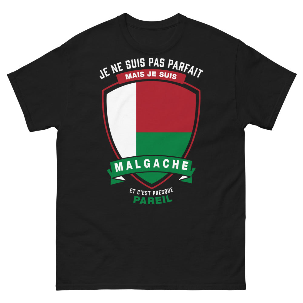 T-shirt Malgache noir - Je ne suis pas parfait mais Malgache
