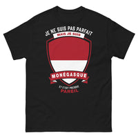 Thumbnail for T-shirt Monégasque noir - Je ne suis pas parfait mais je suis Monégasque
