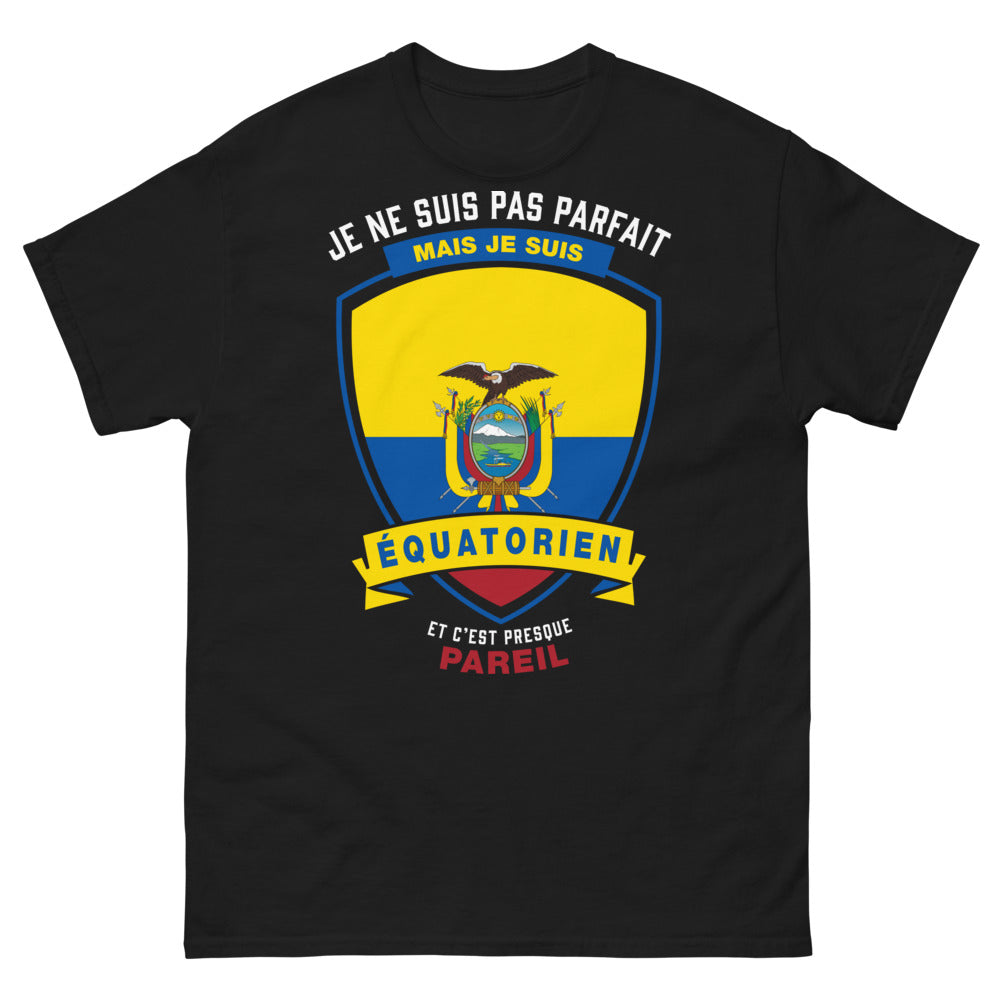 T-shirt équatorien noir - Je ne suis pas parfait, mais je suis équatorien