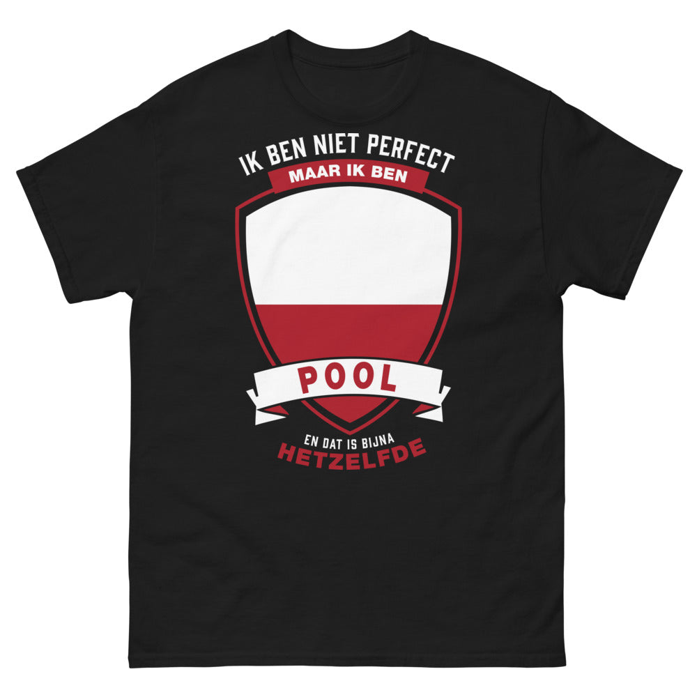 T-shirt Pologne noir - Ik Ben Niet Perfect Maar Ik Ben Pool