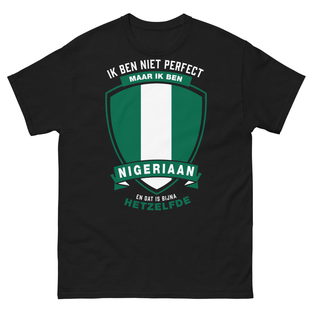 T-shirt Nigeria schwarz - Ik ben niet perfect maar ik ben Nigeriaan