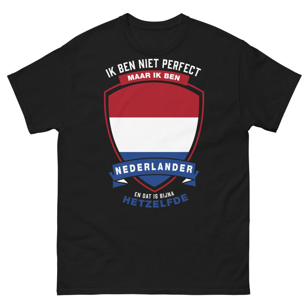 T-shirt Niederlande schwarz - Ik ben niet perfect maar ik ben Nederlander