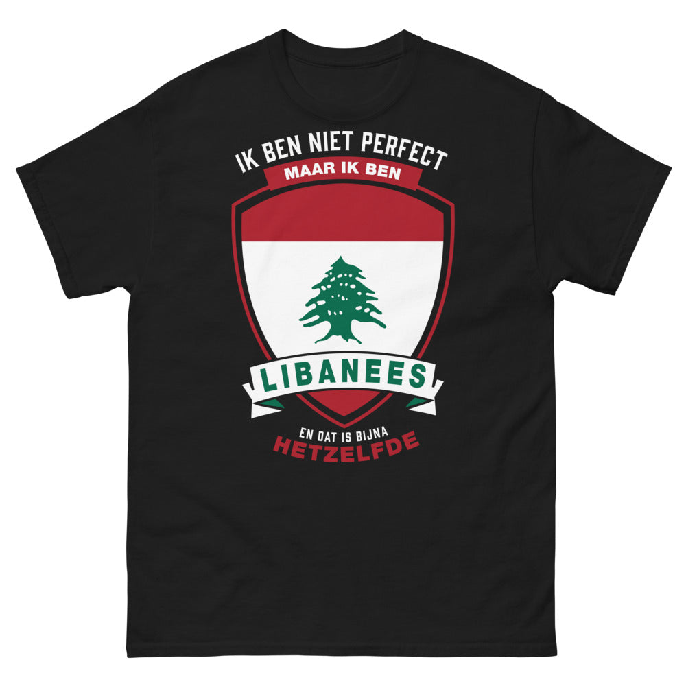 T-shirt Libanon schwarz vorne - Ik ben Libanees – bijna hetzelfde