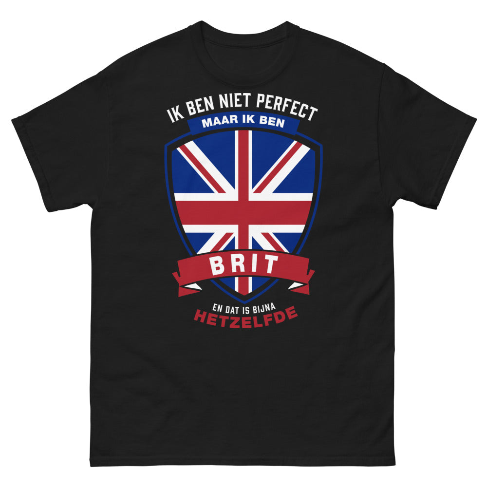 T-shirt fierté britannique noir - Ik ben niet perfect