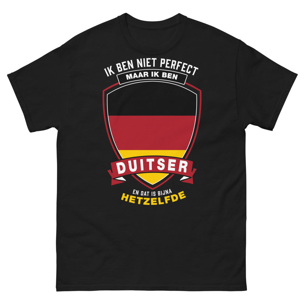 T-shirt Allemagne noir - Ik ben niet perfect, maar ik ben Duitser