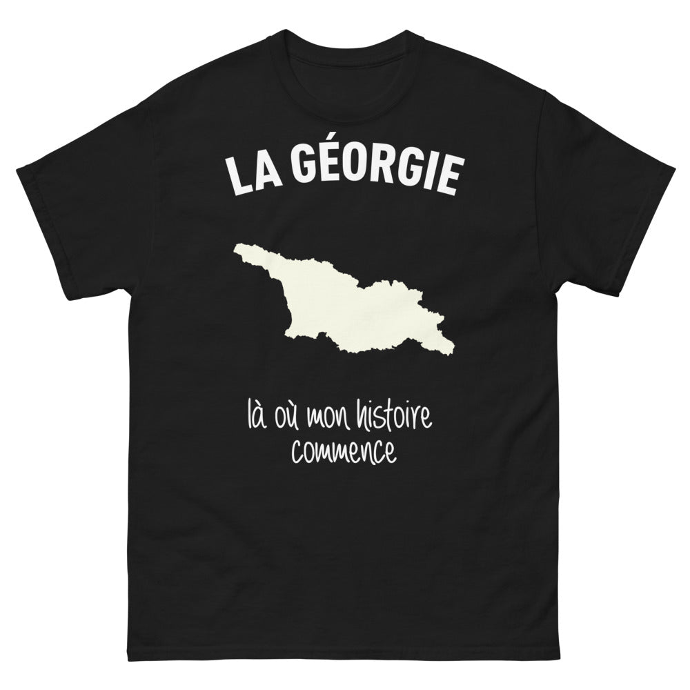 T-shirt Géorgie noir - Là où mon histoire commence