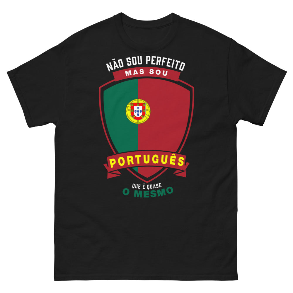 T-shirt Portugais noir - humour et fierté