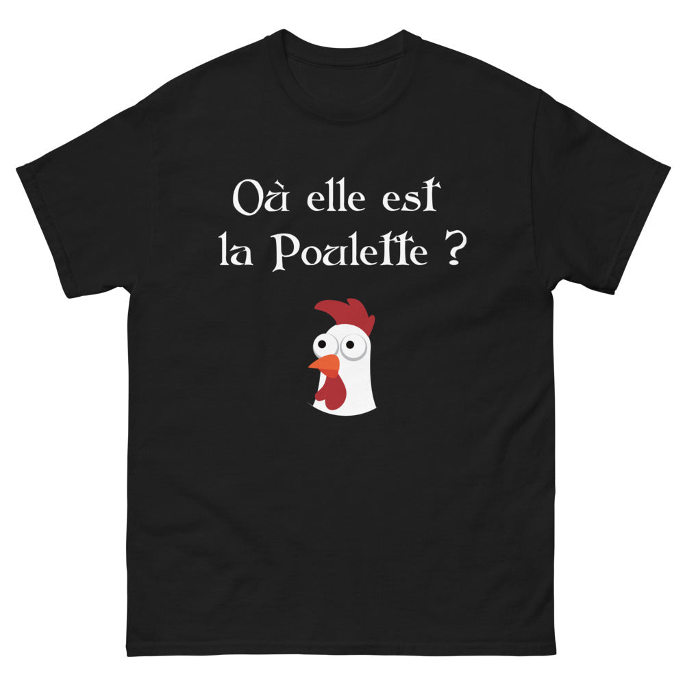 T-shirt Bretagne noir - Où elle est la poulette ?
