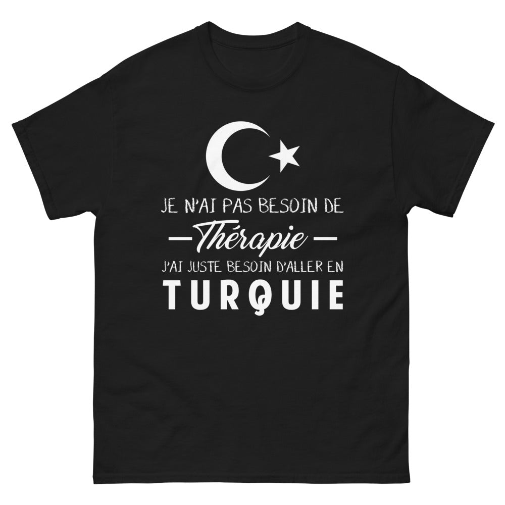 T-shirt Turquie Nostalgie noir - pas besoin de thérapie