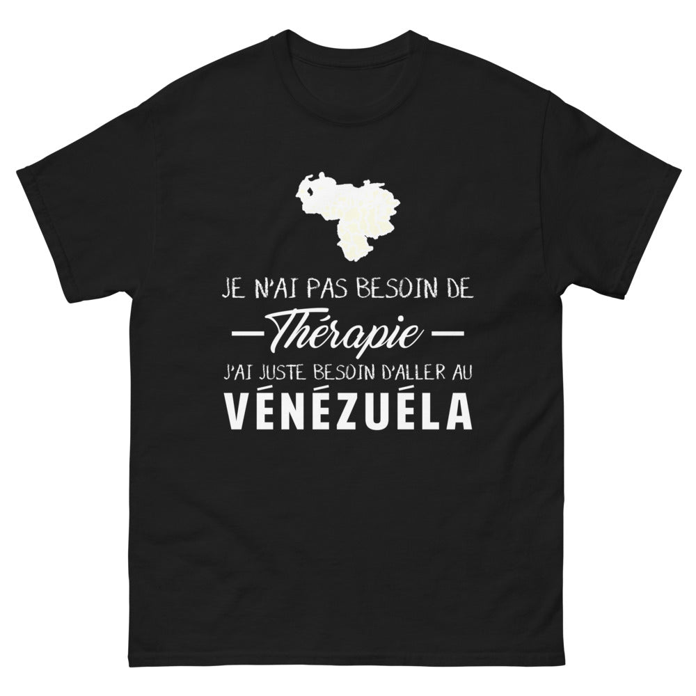 T-shirt Venezuela noir - je n'ai pas besoin de thérapie