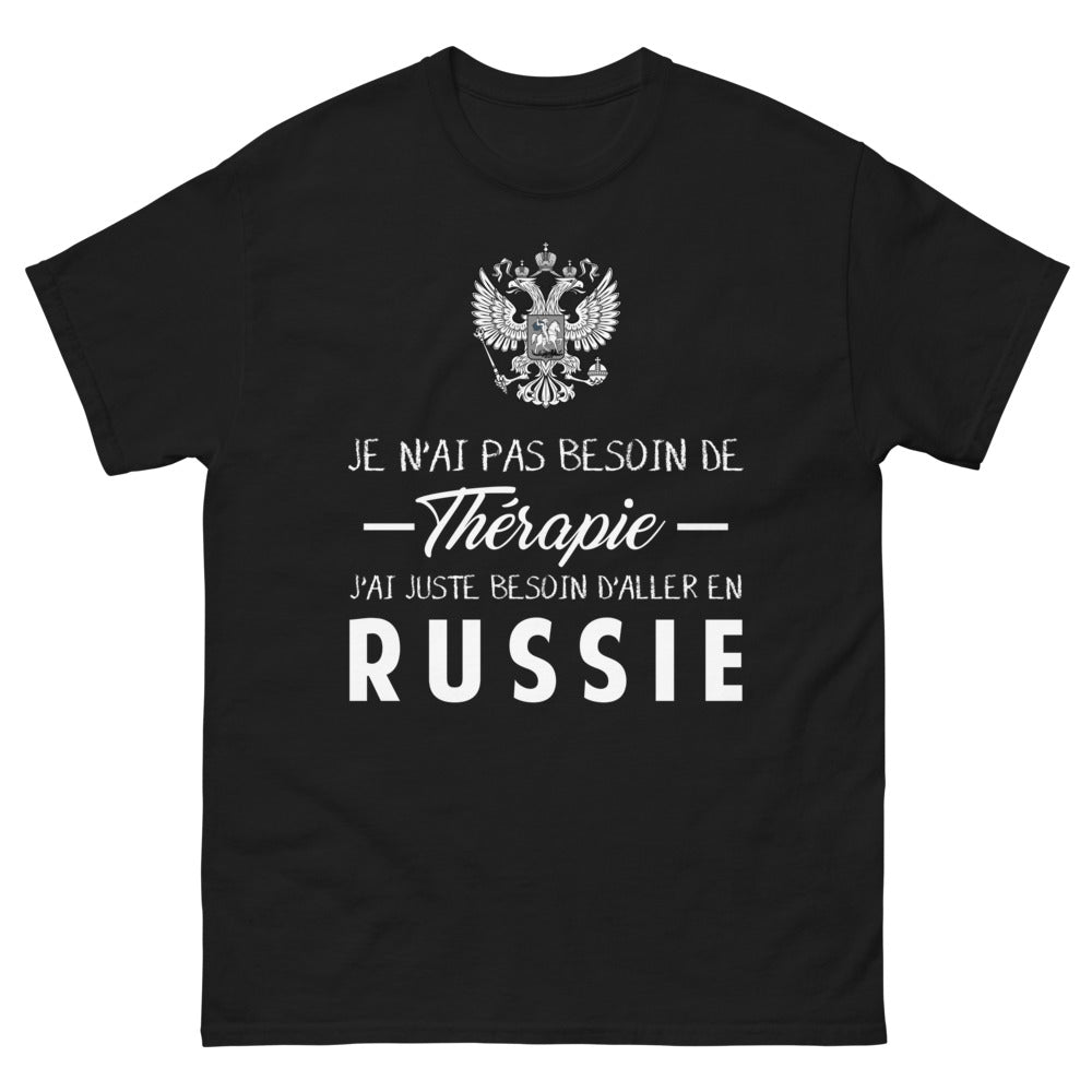 T-shirt Russie noir - je n'ai pas besoin de thérapie