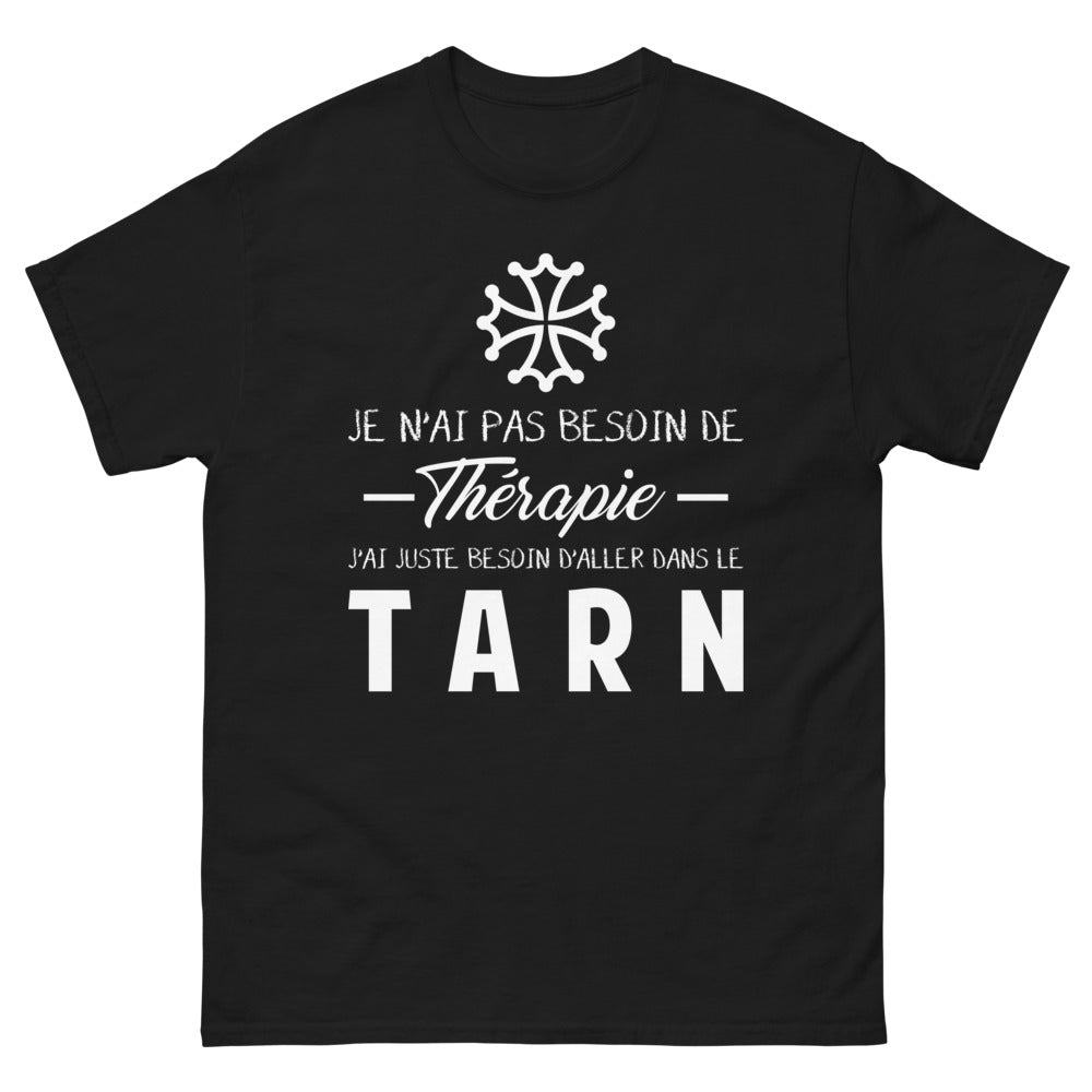 T-shirt Tarn noir face - Je n'ai pas besoin de thérapie