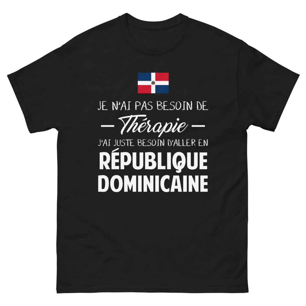 T-shirt République Dominicaine noir - pas de thérapie nécessaire