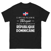 Thumbnail for T-shirt République Dominicaine noir - pas de thérapie nécessaire
