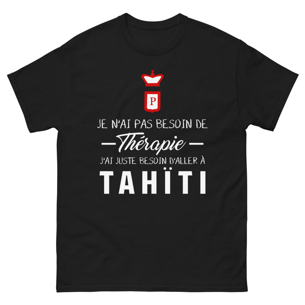 T-shirt Tahiti noir - rêve sous les cocotiers et liberté