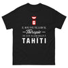 T-shirt Tahiti noir - rêve sous les cocotiers et liberté