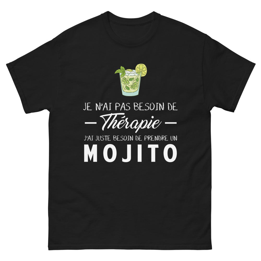 T-shirt Mojito sombre noir - pas besoin de thérapie