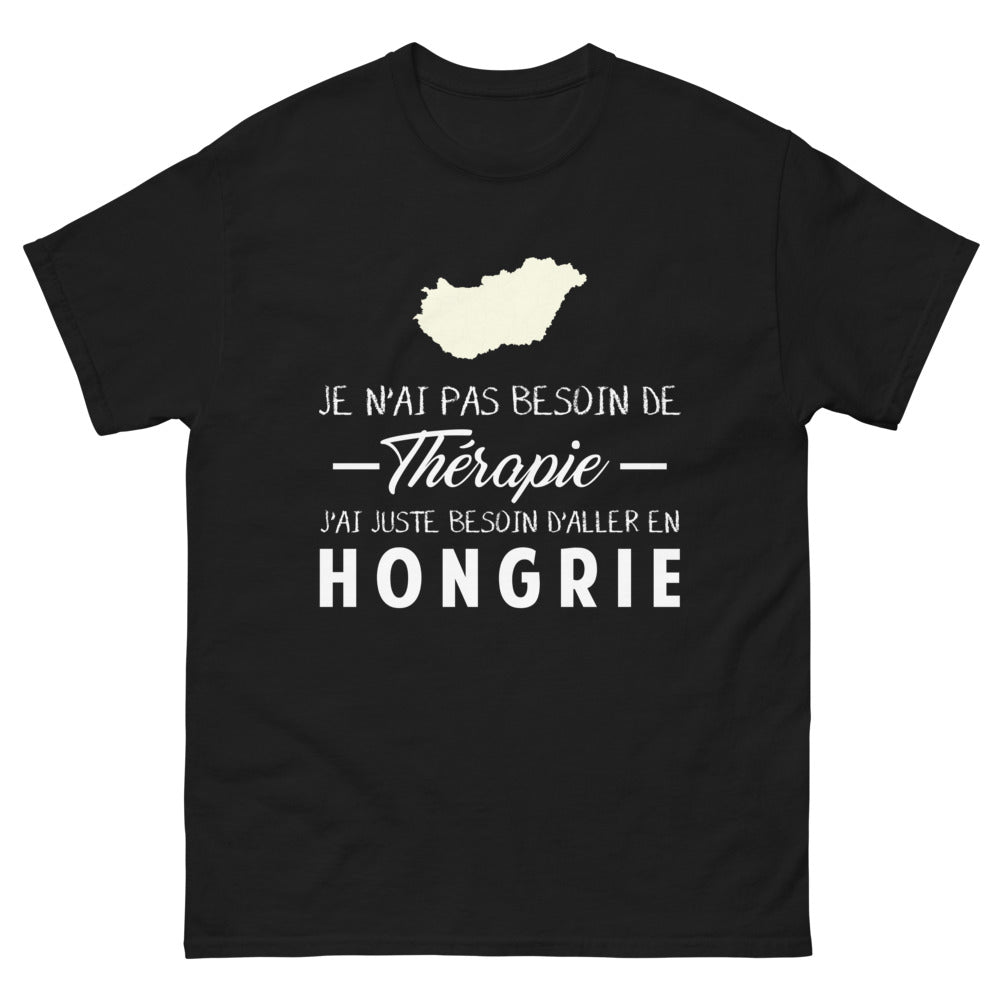 T-shirt Hongrie noir face - Pas besoin de thérapie