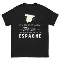 Thumbnail for T-shirt Espagne noir - Pas besoin de thérapie, juste d'Espagne