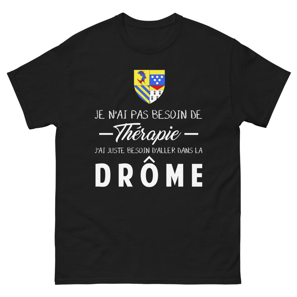 T-shirt Drôme noir face - pas besoin de thérapie