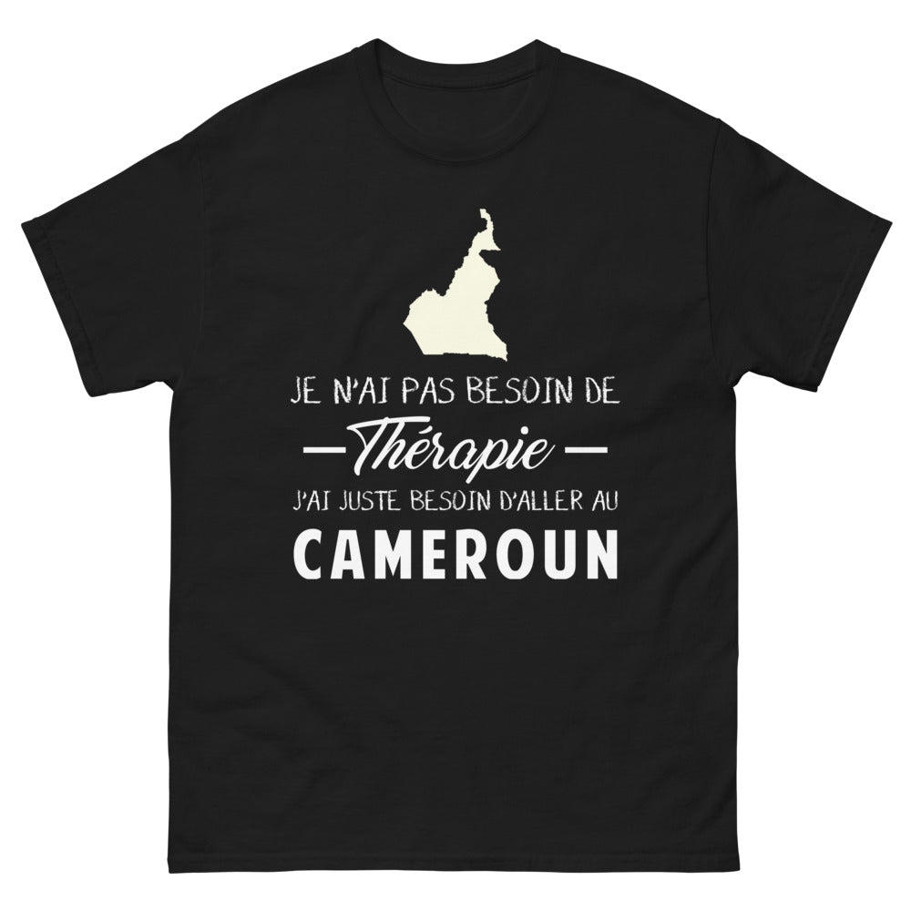 T-shirt Cameroun noir - Je n'ai pas besoin de thérapie