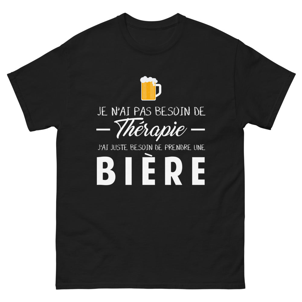 T-shirt origines régionales noir face - Je n'ai pas besoin de thérapie