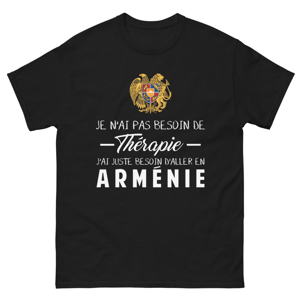T-shirt Arménie noir - Pas besoin de thérapie