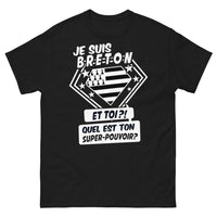 Thumbnail for T-shirt Breton noir - Je suis Breton - super pouvoir ?