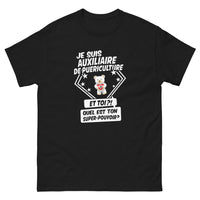 Thumbnail for T-shirt Auxiliaire de puériculture noir - quel est ton pouvoir