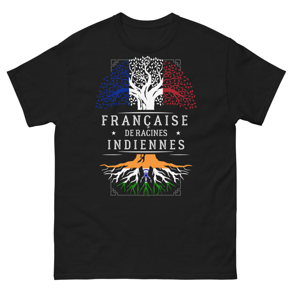 T-shirt française de racines indiennes noir - Française de Racines Indiennes