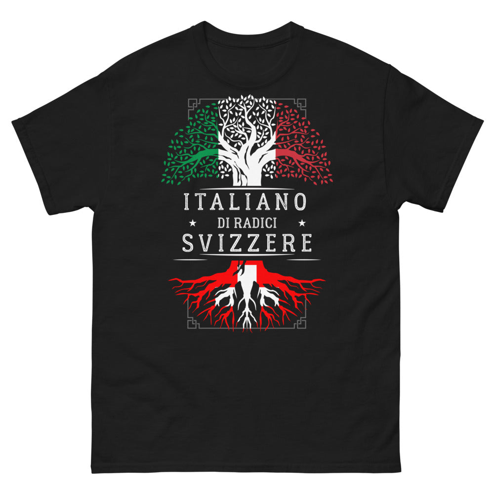 T-shirt radici svizzere nero - spirito montano e origini