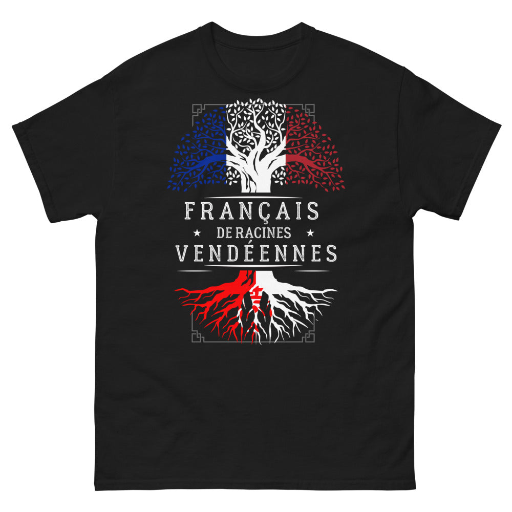 T-shirt Vendée noir - Français de Racines Vendéennes
