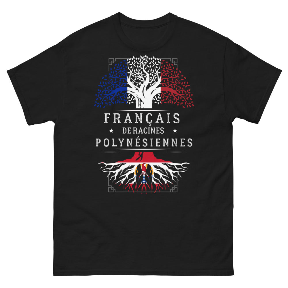 T-shirt Français polynésien noir - double culture