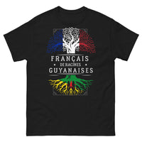 Thumbnail for T-shirt Français de Racines Guyanaises noir - fierté et humour