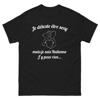 Thumbnail for T-shirt Italiens noir - Je déteste être sexy, mais je suis Italienne