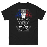 Thumbnail for T-shirt Corses de Racines Françaises noir - humour et fierté insulaire