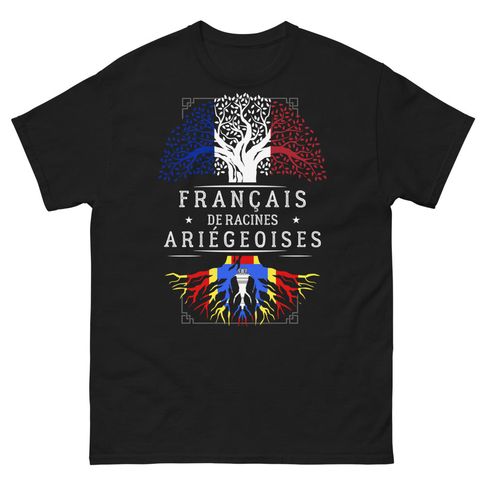 T-shirt Ariège noir - Français de racines ariégeoises