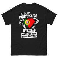 Thumbnail for T-shirt Portugais noir - quel est ton super pouvoir?